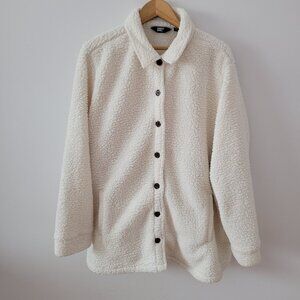 Land's End Sherpa/Teddy Bear Button-Up Shirt/Lightweight Jacket-3X
